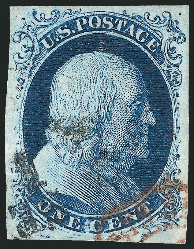 Values of US Stamps Scott 7: 1851 1c Franklin. Robert Siegel Auction Galleries, Jul 2014, Sale 1077, Lot 45