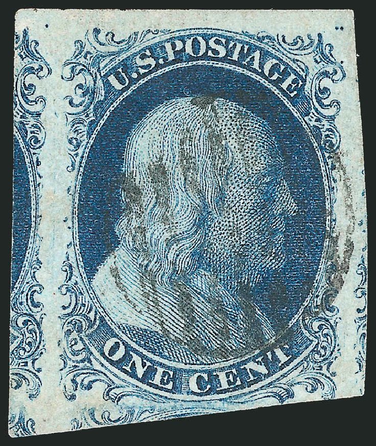 US Stamp Value Scott Cat. 7: 1c 1851 Franklin. Robert Siegel Auction Galleries, Oct 2008, Sale 963, Lot 145