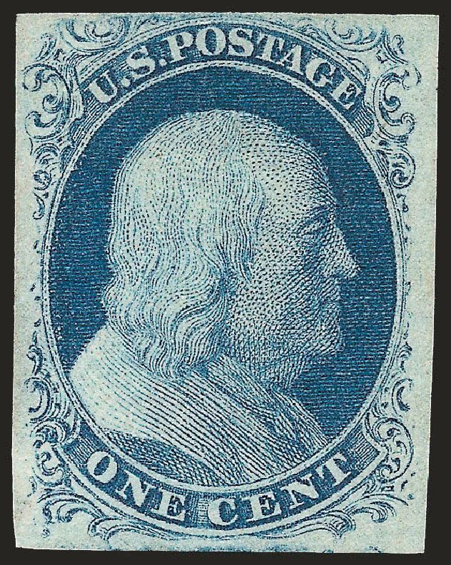 Cost of US Stamp Scott Cat. # 7 - 1c 1851 Franklin. Robert Siegel Auction Galleries, Apr 2010, Sale 984, Lot 55