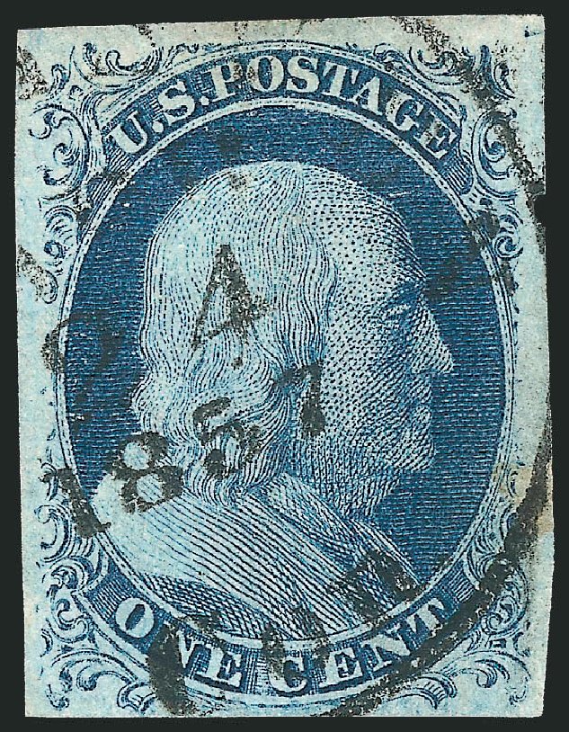 Values of US Stamp Scott Catalogue # 7: 1c 1851 Franklin. Robert Siegel Auction Galleries, Sep 2010, Sale 994, Lot 1025