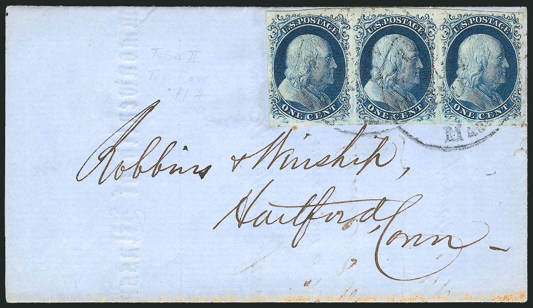 US Stamp Values Scott Catalogue 7 - 1c 1851 Franklin. Robert Siegel Auction Galleries, Sep 2010, Sale 994, Lot 1095