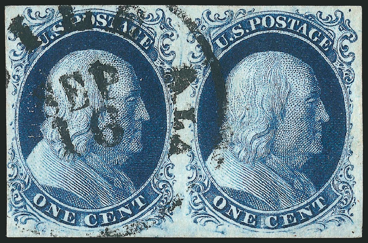 US Stamps Prices Scott Catalog #7: 1851 1c Franklin. Robert Siegel Auction Galleries, Sep 2010, Sale 994, Lot 1105