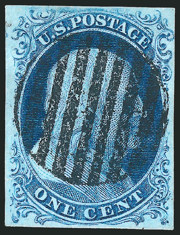 Costs of US Stamp Scott 7 - 1851 1c Franklin. Robert Siegel Auction Galleries, Dec 2010, Sale 998, Lot 25
