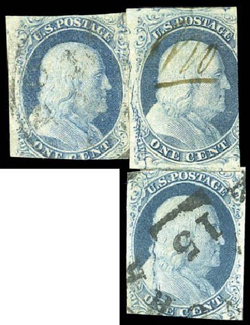 Costs of US Stamp Scott Cat. 7: 1851 1c Franklin. Matthew Bennett International, Sep 2010, Sale 333, Lot 3272