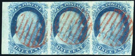 US Stamps Price Scott Catalogue #7 - 1c 1851 Franklin. Harmer-Schau Auction Galleries, Oct 2010, Sale 87, Lot 92