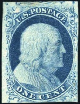 US Stamps Value Scott 7: 1c 1851 Franklin. Harmer-Schau Auction Galleries, Aug 2011, Sale 90, Lot 1062