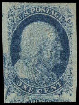 US Stamp Value Scott Cat. #7: 1851 1c Franklin. Daniel Kelleher Auctions, Jul 2011, Sale 625, Lot 632