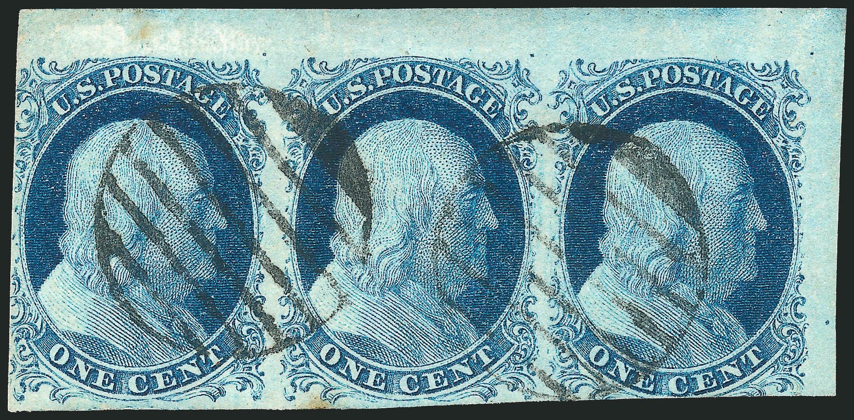 US Stamp Price Scott Catalog 7: 1c 1851 Franklin. Robert Siegel Auction Galleries, Dec 2011, Sale 1017, Lot 82