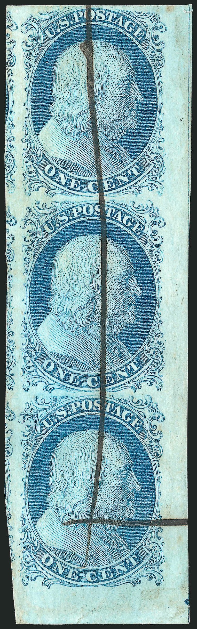 US Stamp Price Scott #7 - 1c 1851 Franklin. Robert Siegel Auction Galleries, Dec 2012, Sale 1037, Lot 1402