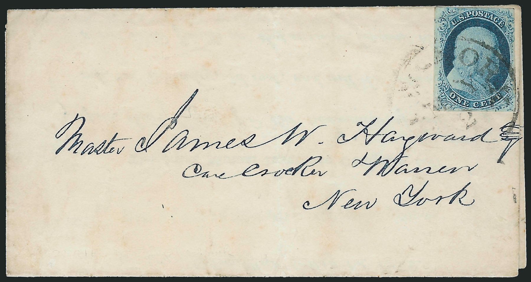 US Stamps Value Scott Catalogue # 7 - 1c 1851 Franklin. Robert Siegel Auction Galleries, Oct 2008, Sale 963, Lot 92