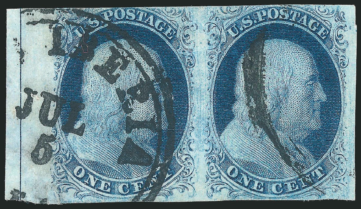 Values of US Stamps Scott Cat. 7: 1851 1c Franklin. Robert Siegel Auction Galleries, Sep 2010, Sale 994, Lot 1002