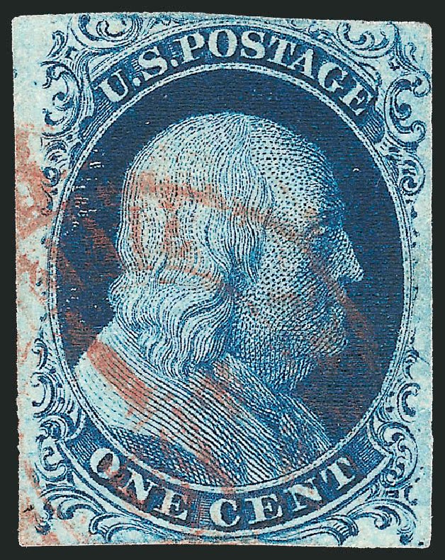 US Stamp Prices Scott Catalogue 7: 1c 1851 Franklin. Robert Siegel Auction Galleries, Sep 2010, Sale 994, Lot 1052