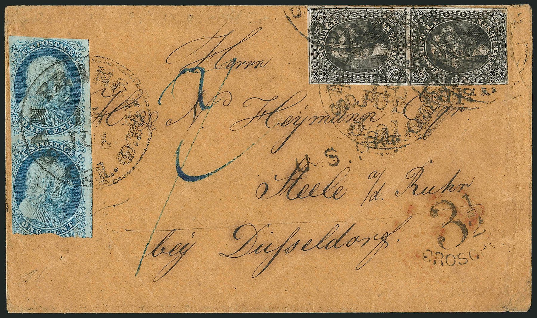 Values of US Stamps Scott 7: 1c 1851 Franklin. Robert Siegel Auction Galleries, Sep 2010, Sale 994, Lot 722