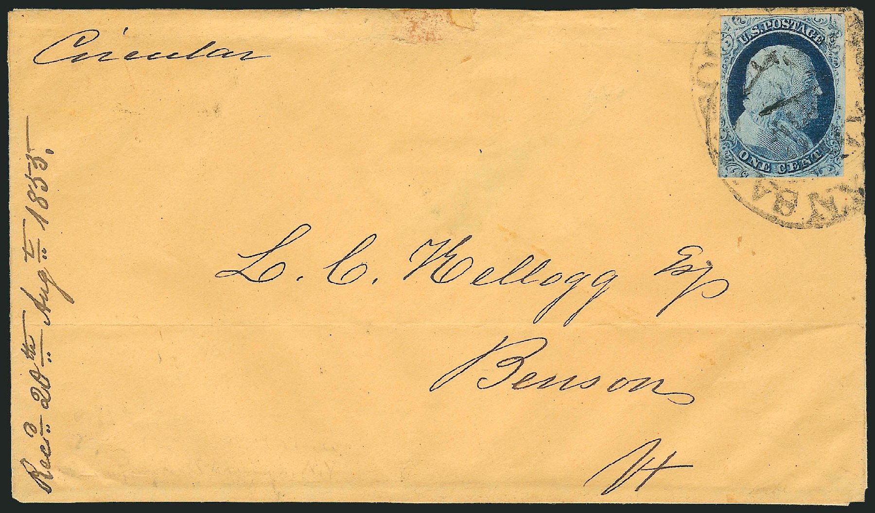 Value of US Stamps Scott # 7 - 1c 1851 Franklin. Robert Siegel Auction Galleries, Sep 2010, Sale 994, Lot 762