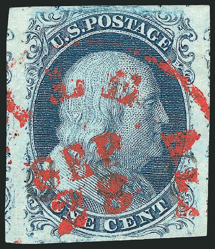 Cost of US Stamp Scott Catalogue 7: 1c 1851 Franklin. Robert Siegel Auction Galleries, Sep 2010, Sale 994, Lot 952