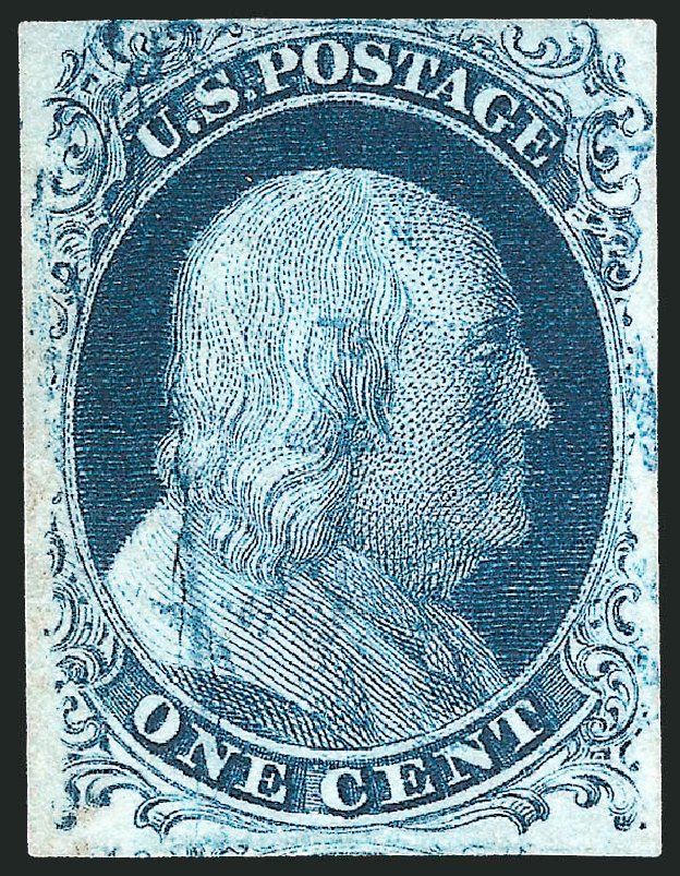 Value of US Stamps Scott Cat. #7: 1c 1851 Franklin. Robert Siegel Auction Galleries, Dec 2010, Sale 998, Lot 322