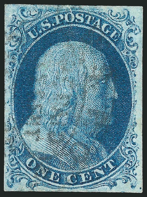 US Stamp Value Scott Cat. 7 - 1c 1851 Franklin. Robert Siegel Auction Galleries, Dec 2010, Sale 998, Lot 352
