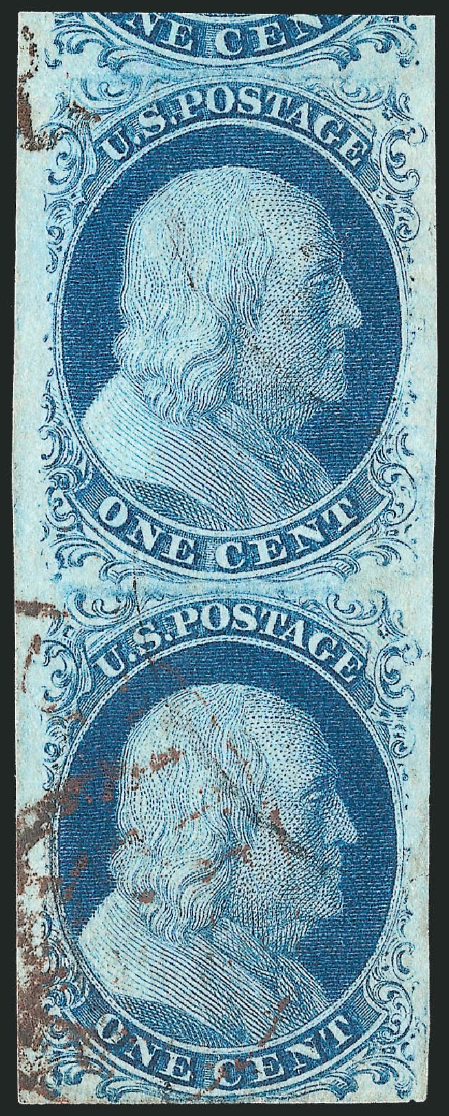 Price of US Stamp Scott Cat. 7: 1c 1851 Franklin. Robert Siegel Auction Galleries, Dec 2010, Sale 998, Lot 362