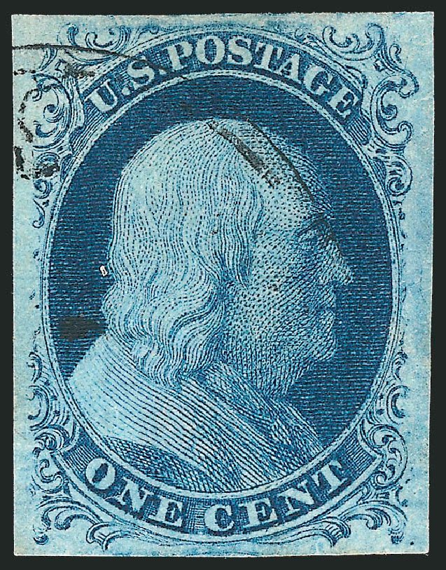 US Stamps Prices Scott # 7 - 1c 1851 Franklin. Robert Siegel Auction Galleries, Dec 2010, Sale 998, Lot 402