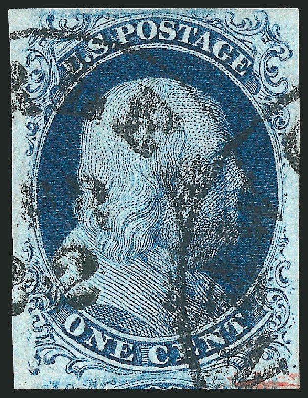US Stamp Prices Scott #7: 1851 1c Franklin. Robert Siegel Auction Galleries, Dec 2010, Sale 998, Lot 412