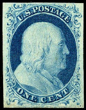 Cost of US Stamps Scott Catalogue # 7 - 1851 1c Franklin. Matthew Bennett International, May 2008, Sale 327, Lot 13