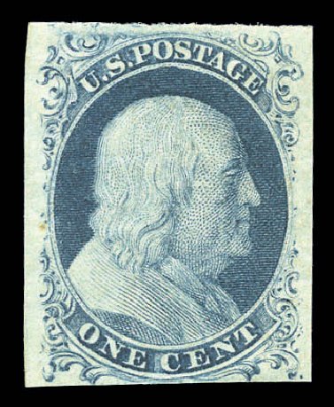Cost of US Stamp Scott # 7: 1c 1851 Franklin. Matthew Bennett International, Sep 2010, Sale 333, Lot 3263