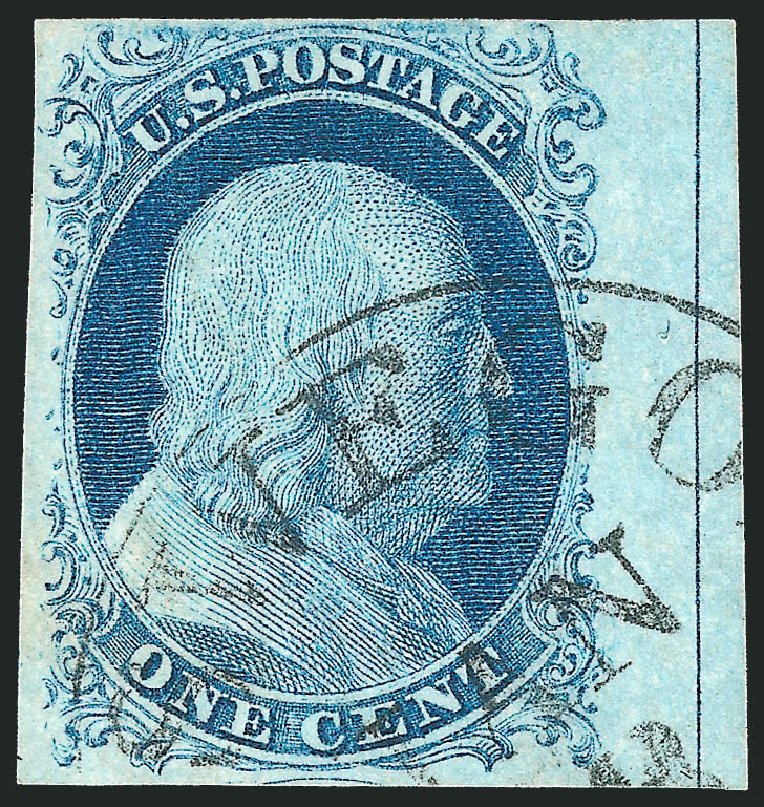 Value of US Stamp Scott Cat. 7 - 1c 1851 Franklin. Robert Siegel Auction Galleries, Dec 2011, Sale 1017, Lot 73