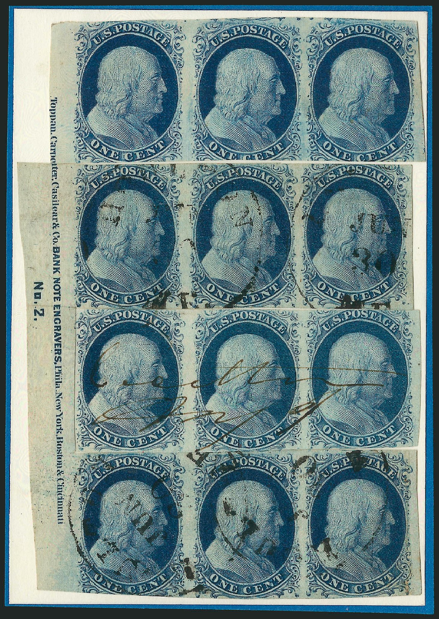 US Stamp Prices Scott # 7 - 1851 1c Franklin. Robert Siegel Auction Galleries, Dec 2011, Sale 1017, Lot 83