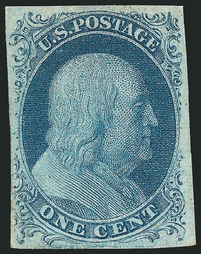 US Stamp Prices Scott #7: 1851 1c Franklin. Robert Siegel Auction Galleries, Apr 2015, Sale 1096, Lot 13