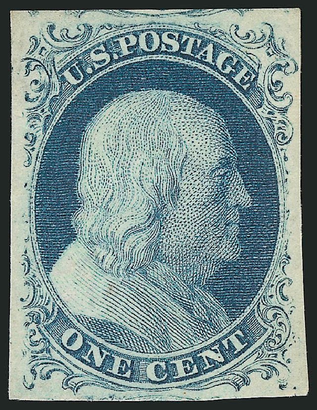 Values of US Stamps Scott Cat. # 7 - 1851 1c Franklin. Robert Siegel Auction Galleries, Jun 2015, Sale 1106, Lot 3023