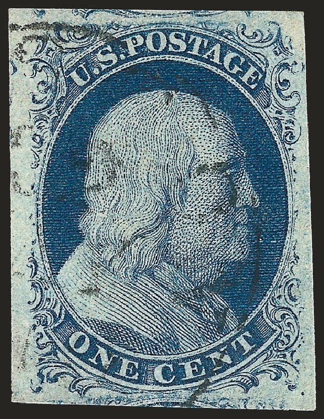 US Stamps Values Scott Catalogue #7: 1c 1851 Franklin. Robert Siegel Auction Galleries, Oct 2008, Sale 963, Lot 143