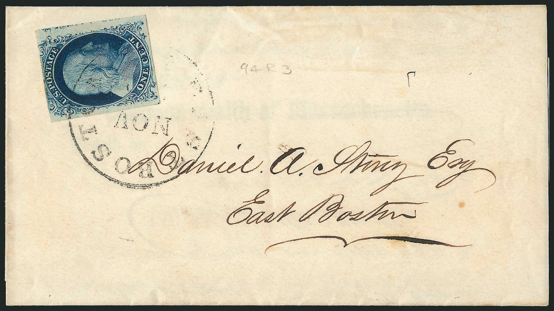 US Stamps Values Scott 7 - 1c 1851 Franklin. Robert Siegel Auction Galleries, Sep 2010, Sale 994, Lot 1073