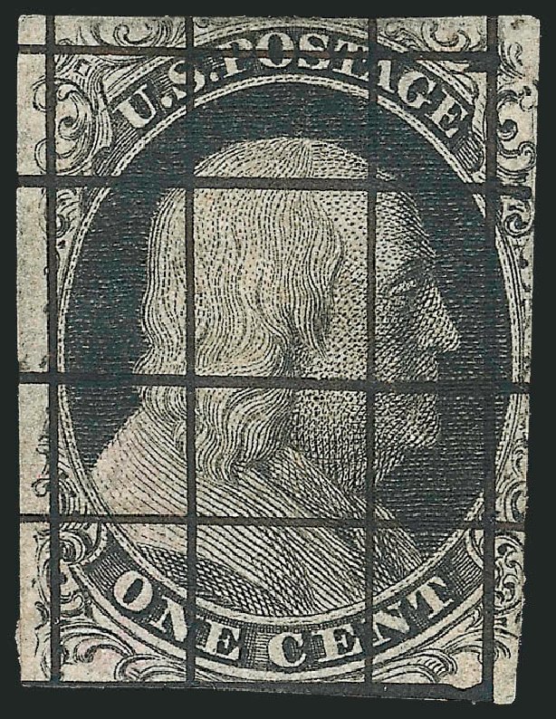 US Stamps Price Scott Catalog 7: 1851 1c Franklin. Robert Siegel Auction Galleries, Sep 2010, Sale 994, Lot 603