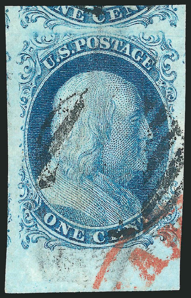 US Stamps Value Scott Cat. # 7 - 1c 1851 Franklin. Robert Siegel Auction Galleries, Sep 2010, Sale 994, Lot 673