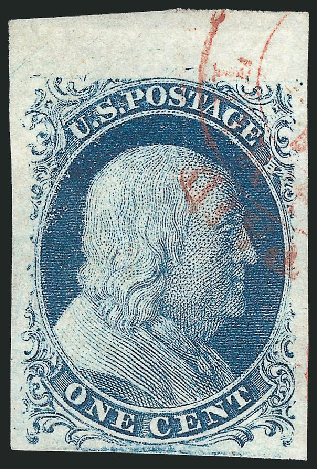 US Stamps Price Scott Cat. #7: 1c 1851 Franklin. Robert Siegel Auction Galleries, Dec 2010, Sale 998, Lot 323