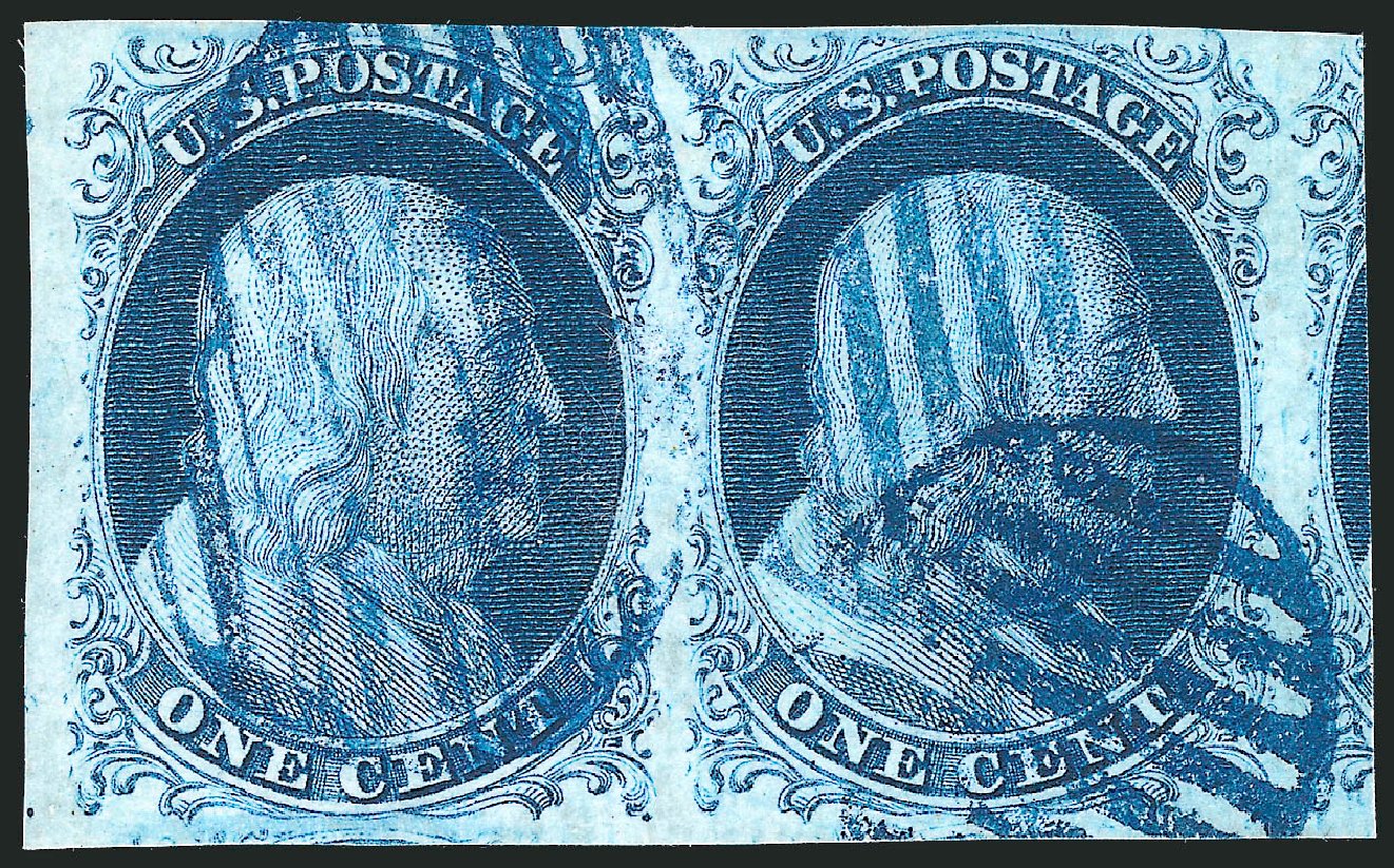 US Stamps Value Scott #7 - 1851 1c Franklin. Robert Siegel Auction Galleries, Dec 2010, Sale 998, Lot 33