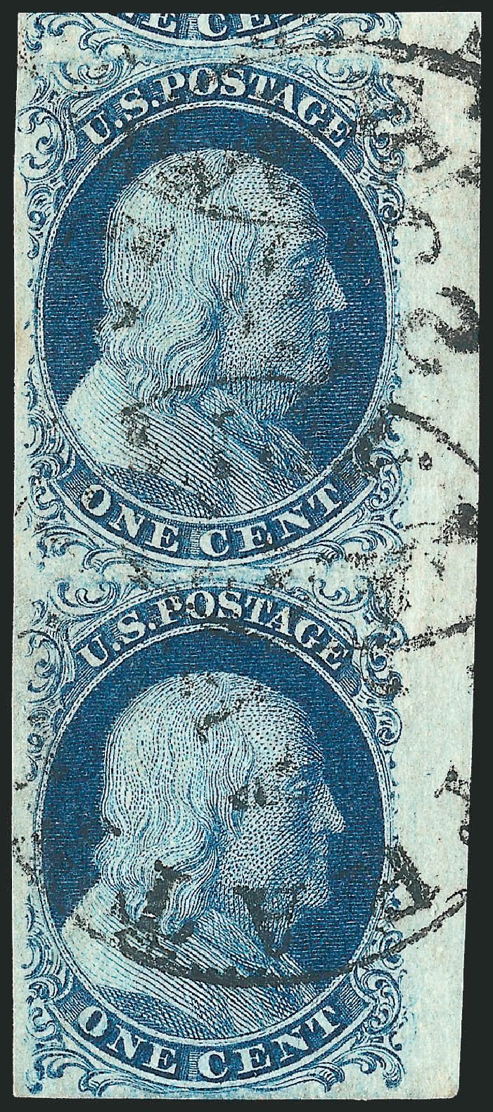Cost of US Stamps Scott Catalogue #7 - 1c 1851 Franklin. Robert Siegel Auction Galleries, Dec 2010, Sale 998, Lot 363