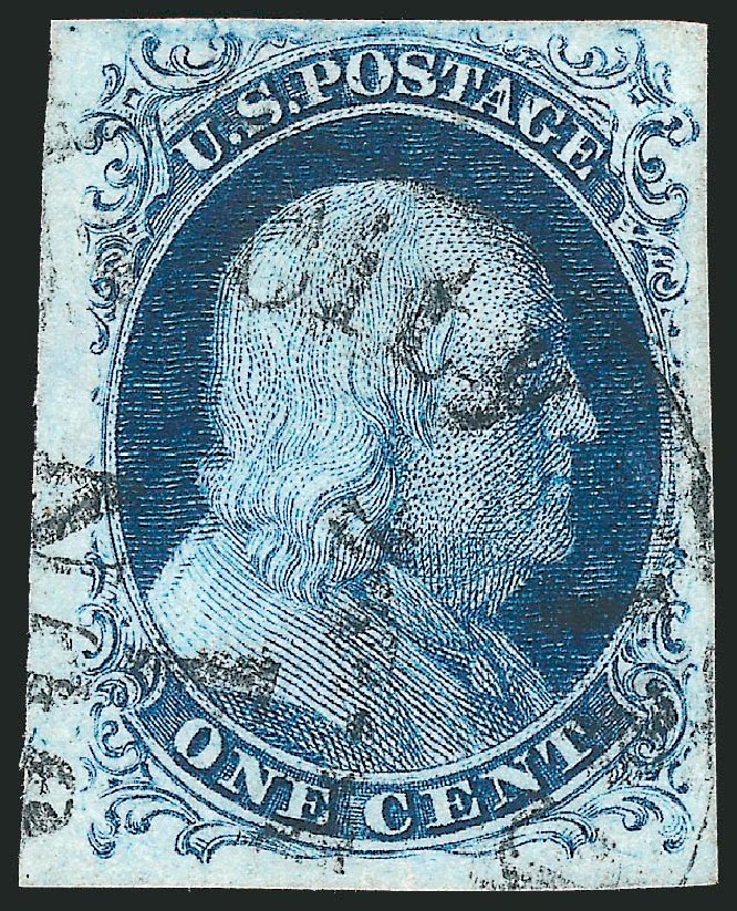 US Stamps Price Scott Catalog #7 - 1851 1c Franklin. Robert Siegel Auction Galleries, Dec 2010, Sale 998, Lot 403