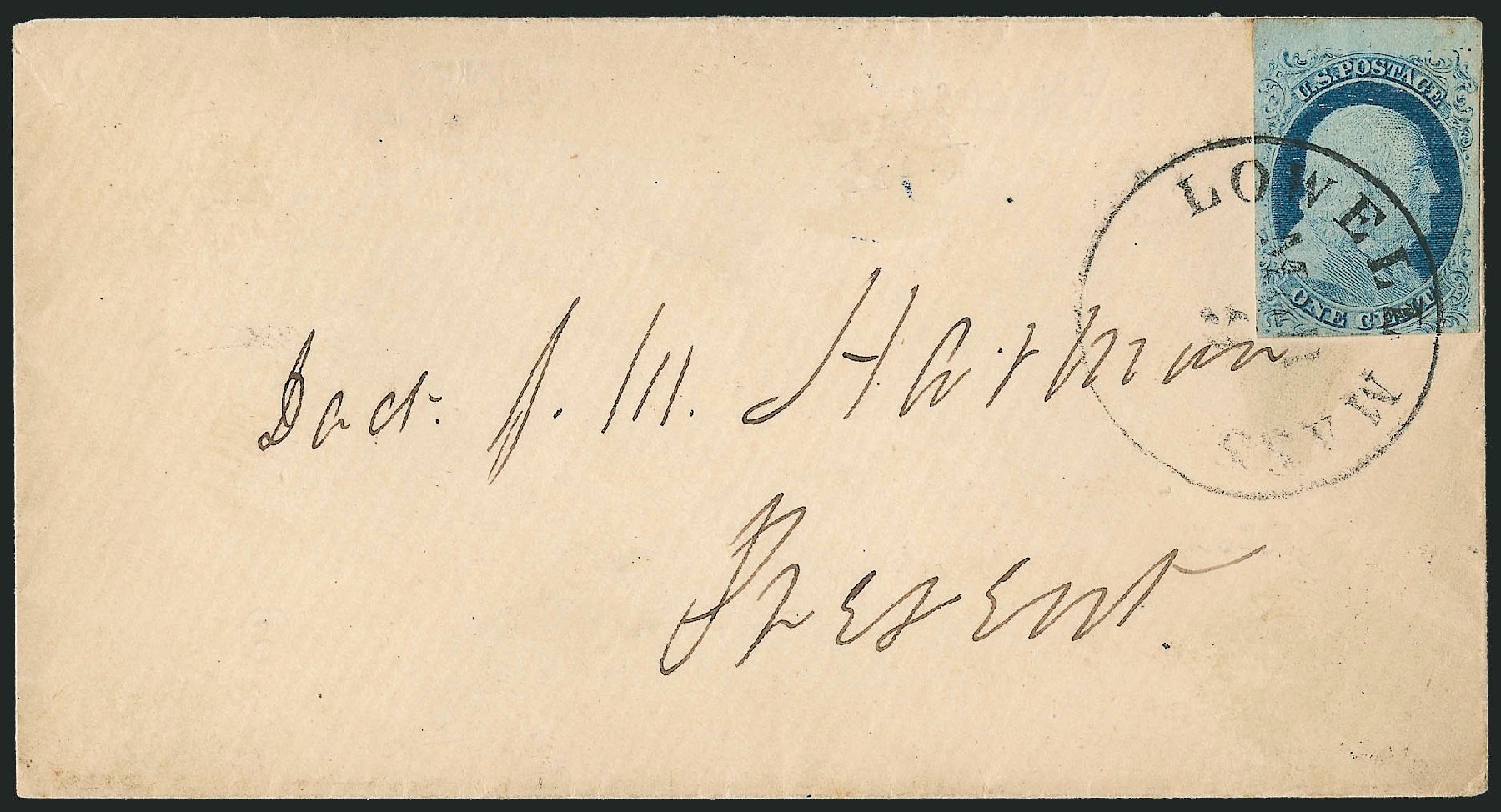 US Stamp Value Scott Catalogue # 7: 1c 1851 Franklin. Robert Siegel Auction Galleries, Dec 2010, Sale 998, Lot 73