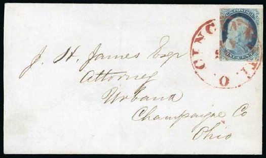 Cost of US Stamps Scott Cat. #7 - 1851 1c Franklin. Spink Shreves Galleries, Jul 2015, Sale 151, Lot 23