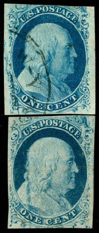 US Stamp Prices Scott Cat. #7 - 1851 1c Franklin. Matthew Bennett International, Jun 2008, Sale 328, Lot 466
