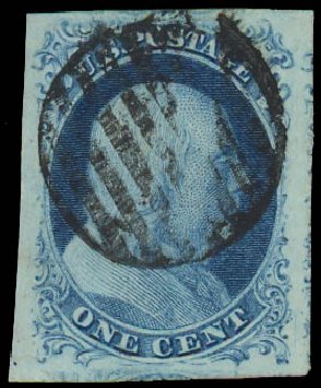US Stamp Prices Scott Catalogue #7: 1851 1c Franklin. Daniel Kelleher Auctions, Jan 2012, Sale 628, Lot 206