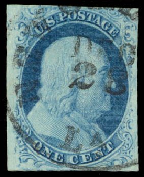 US Stamp Value Scott 7 - 1c 1851 Franklin. Daniel Kelleher Auctions, May 2014, Sale 652, Lot 56