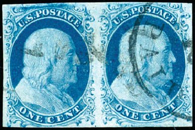 US Stamps Values Scott Catalog #7: 1c 1851 Franklin. Schuyler J. Rumsey Philatelic Auctions, Apr 2015, Sale 60, Lot 1916