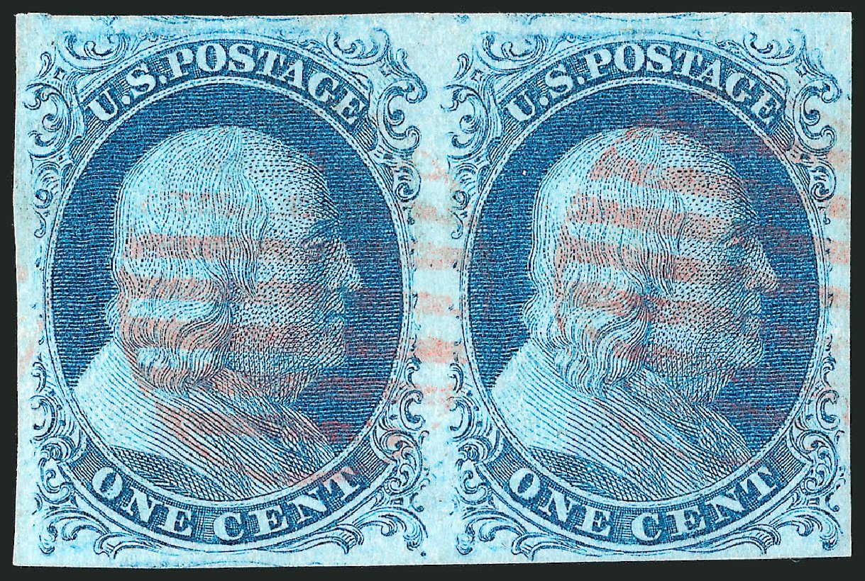 Values of US Stamp Scott Catalog #7 - 1c 1851 Franklin. Robert Siegel Auction Galleries, Oct 2012, Sale 1032, Lot 3016
