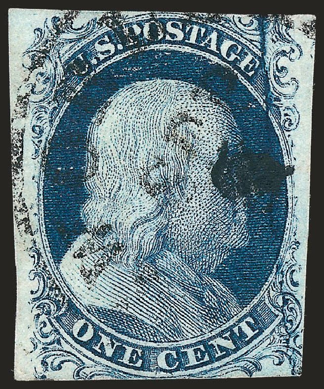 Values of US Stamps Scott # 7 - 1c 1851 Franklin. Robert Siegel Auction Galleries, Oct 2008, Sale 963, Lot 156