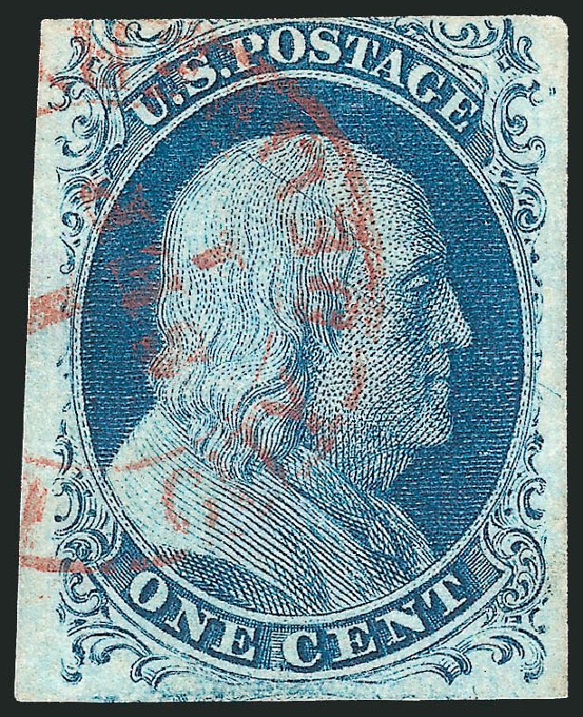 US Stamps Price Scott Catalogue #7: 1851 1c Franklin. Robert Siegel Auction Galleries, Sep 2010, Sale 994, Lot 1016
