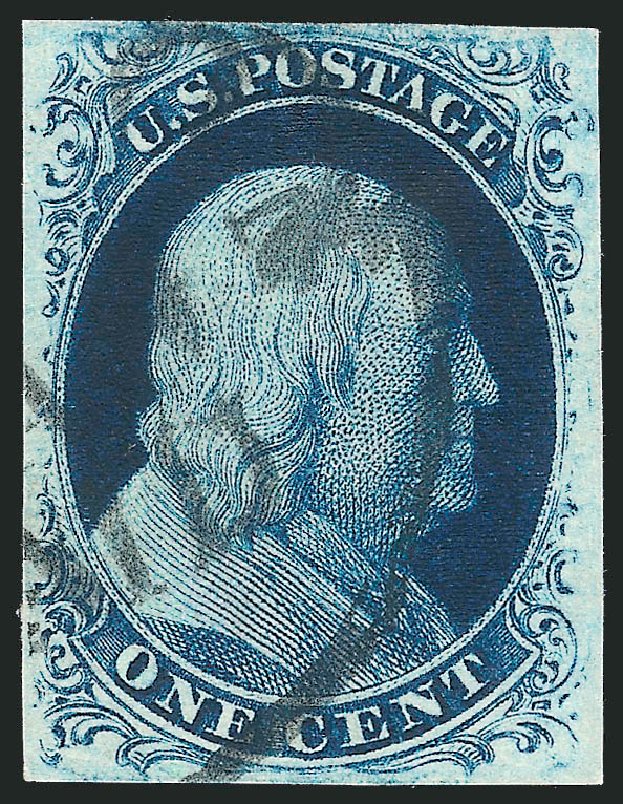 Values of US Stamps Scott Catalogue # 7 - 1c 1851 Franklin. Robert Siegel Auction Galleries, Sep 2010, Sale 994, Lot 1036