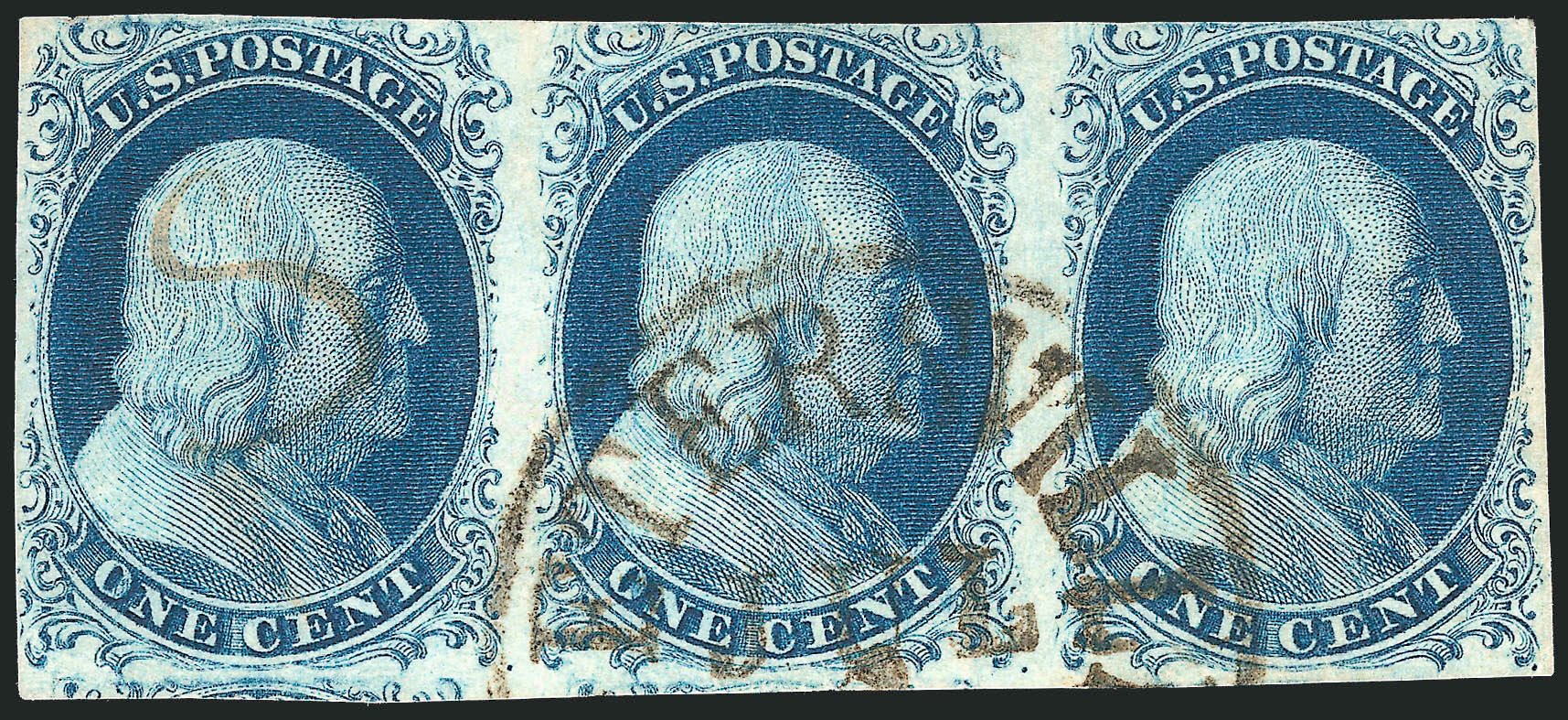 Costs of US Stamp Scott Catalog 7 - 1851 1c Franklin. Robert Siegel Auction Galleries, Sep 2010, Sale 994, Lot 1066