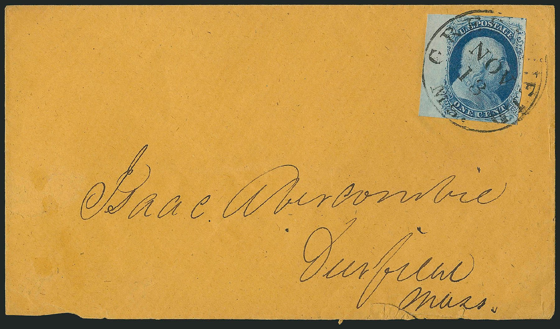 US Stamps Prices Scott Catalogue 7: 1c 1851 Franklin. Robert Siegel Auction Galleries, Sep 2010, Sale 994, Lot 916